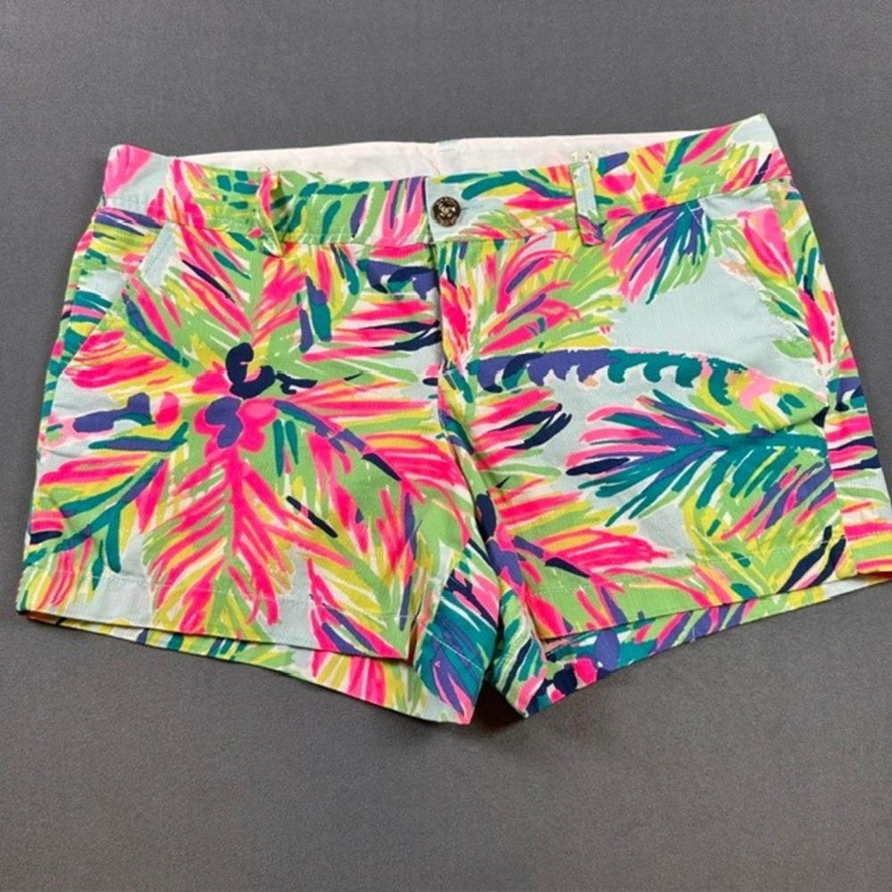 Lilly Pulitzer Callahan Let's Cha Chan Colorful Tropical Print Shorts 14 #19280